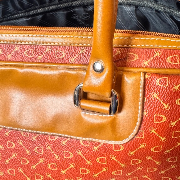 Double Handled Orange Patterned Tote Duffel - Picture 8 of 14